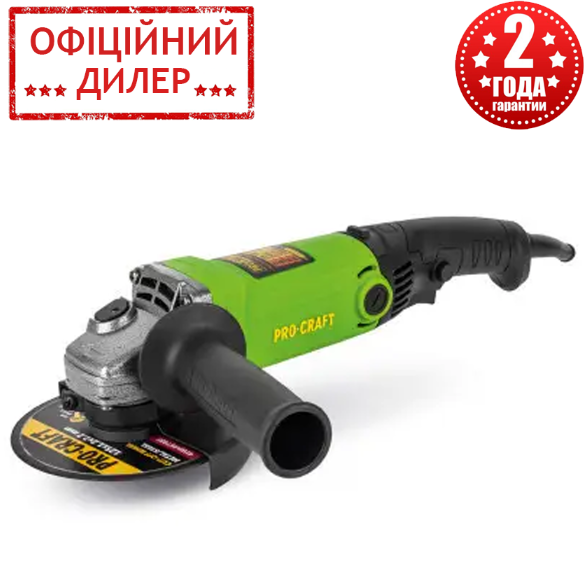 Болгарка (вугляна шліфмашина) Procraft PW-125/1200 (860 Вт, М14, 125 мм) для дому та дачі TSH