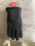 Чоловічі рукавички з флісу зі штучним хутряним наповнювачем, фото 2