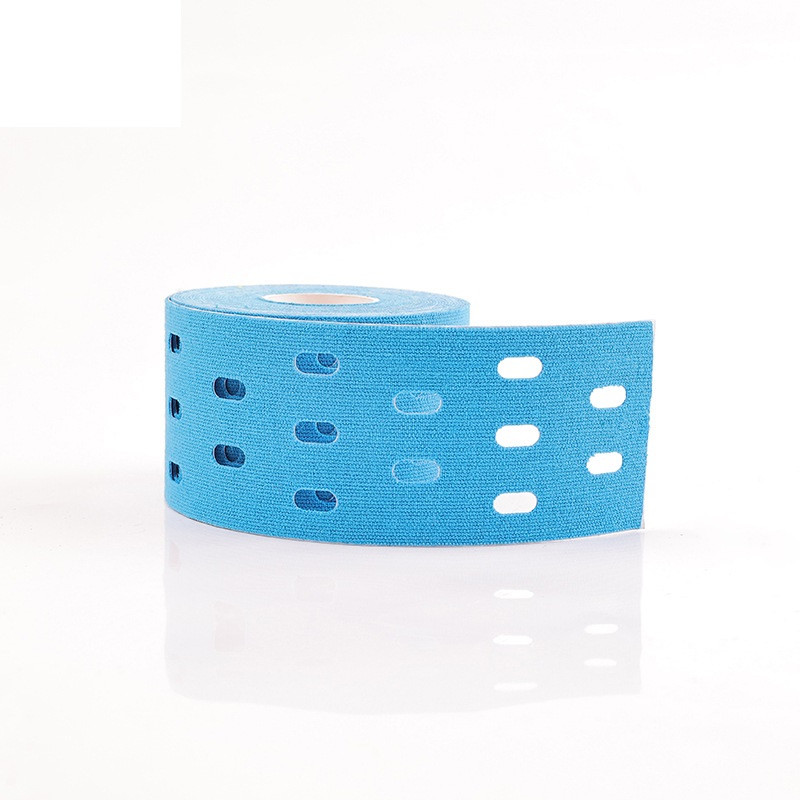 Кінезіо Тейп Kinesiology Tape Перфорований ( панч тейп ) 5см х 5м, блакитний