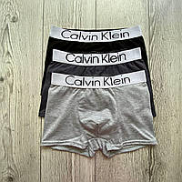 Чоловічі труси Calvin Klein Steel Набір боксерів Келвін Кляйн бавовна 3 штуки в коробці