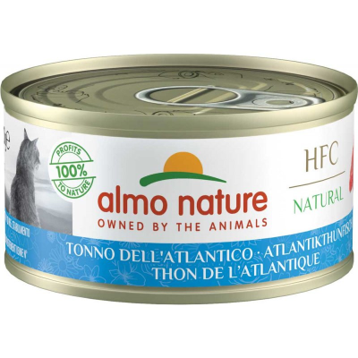 Консервований корм для дорослих котів Almo Nature (Альмо Натюр) HFC Natural Cat шматочки в желе з атлантичним тунцем 70 г