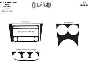 Накладки на панель Карбон для Volkswagen Fox 2006-2024 рр