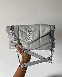 Жіноча сумка Ів Сен Лоран сіра Yves Saint Laurent Gray Puffer