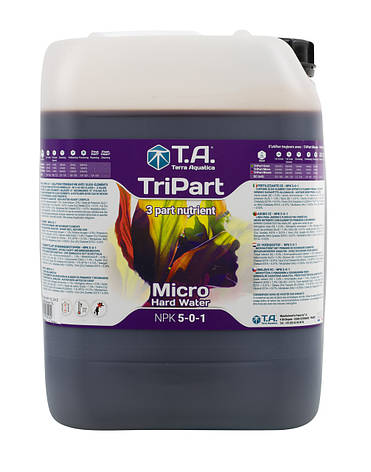 Добриво для гідропоніки Terra Aquatica Tripart Micro (Flora Micro GHE) Hard Water 10л, фото 1