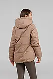 Куртка жіноча осіння коротка бежева з капюшоном 42, фото 4