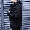 Толстовка чоловіча з флісу чорна кофта з капюшоном на блискавці однотонна утеплена, фото 5