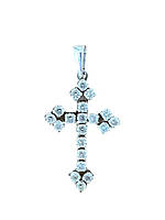 Серебрянный крест с камнями. Б/У.
