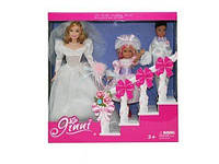 Кукла типа "Барби Jinni" невеста, с мал. куклами-дев.+мальчик, в кор. 34х80х6 /24-2/