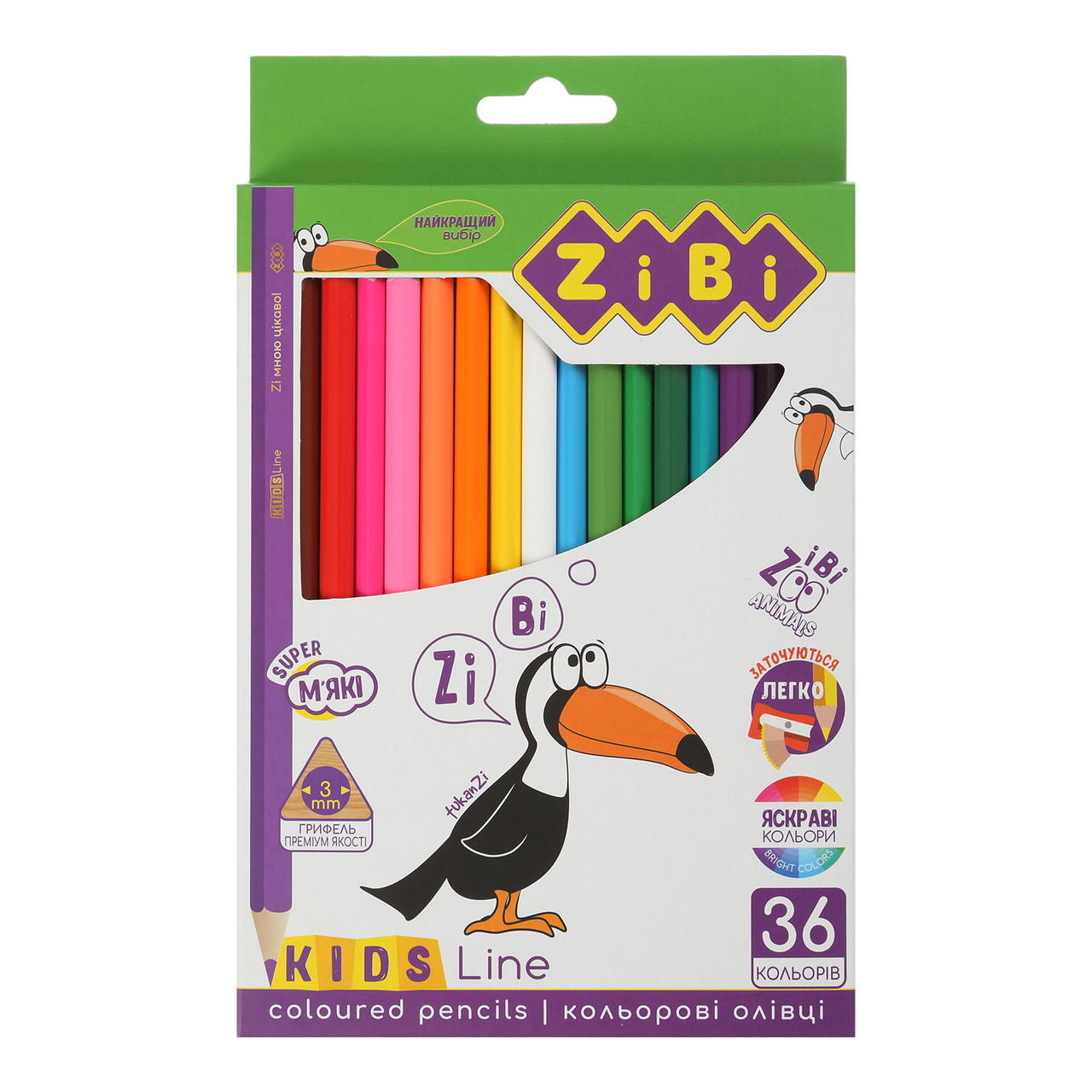 Олівці кольорові 36 кольорів KIDS LINE
