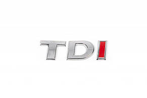 Напис Tdi (косою шрифт) TD - хром, I - червона для Volkswagen Polo 2010-2017 рр