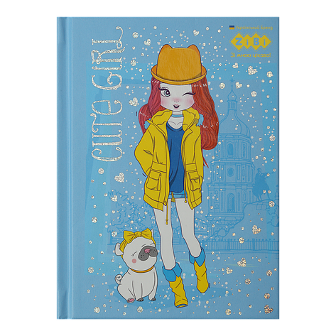 /Блокнот CUTE GIRL А6 64 л клітка тв обл мат ламін+лак жовтий KIDS Line, фото 1