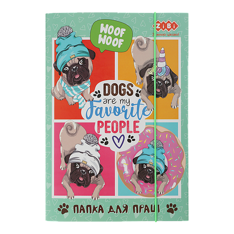 /Папка для праці LOVELY DOG картонна на гумці А4+ (300*212*28 мм) KIDS Line, фото 1