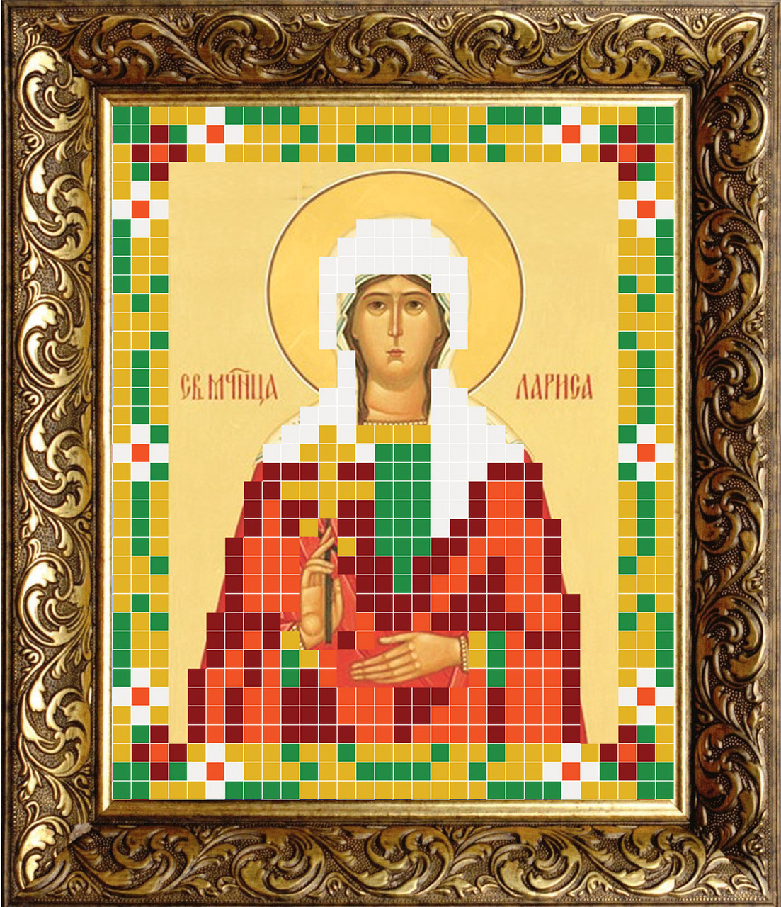 Схема для вишивання бісером ТМ BUTIK ікона Лариса ВТ7076 6х7см А7 Атлас, фото 1