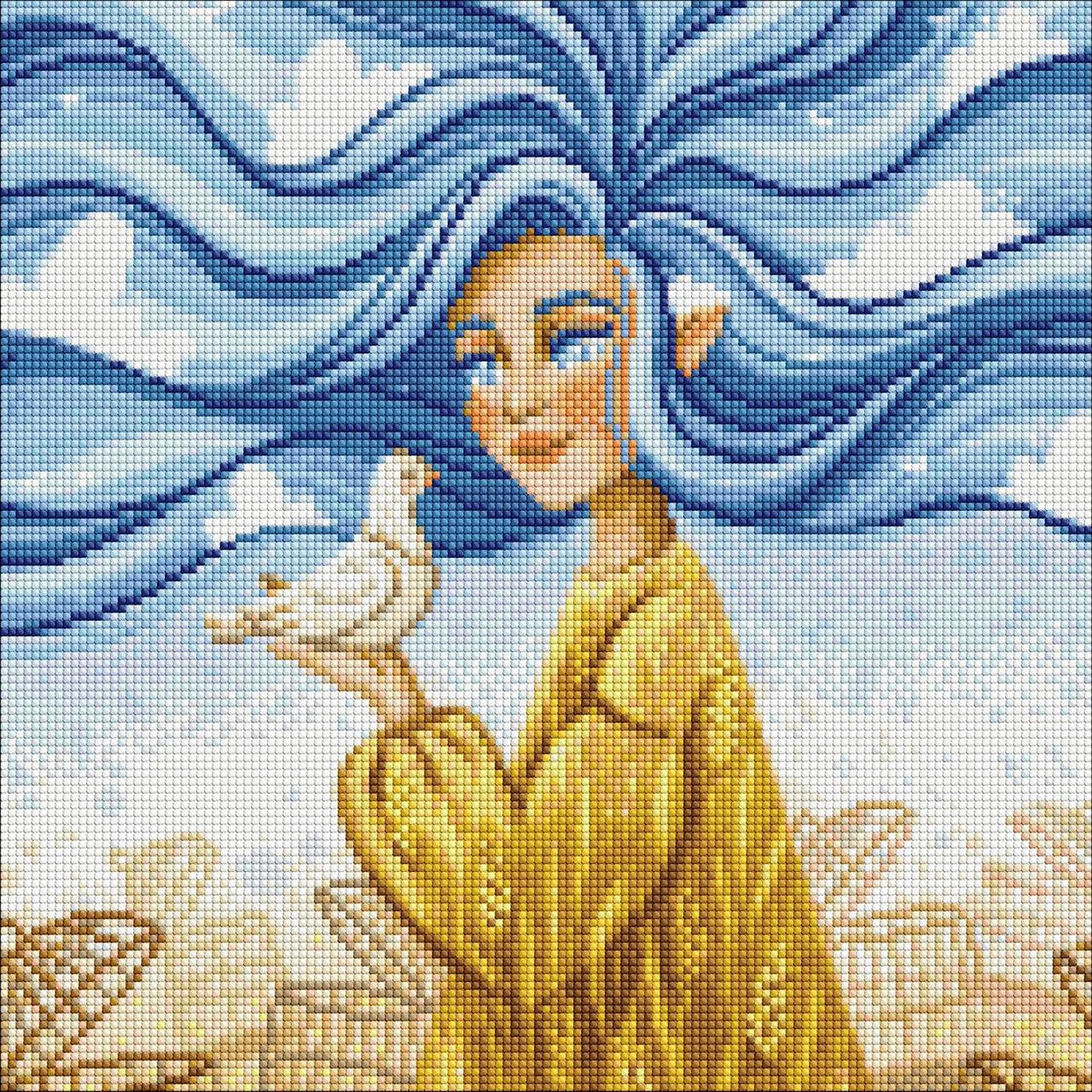 Алмазна мозаїка/вишивка Незалежна красуня 40*40 см Ідейка AMO 7548, фото 1