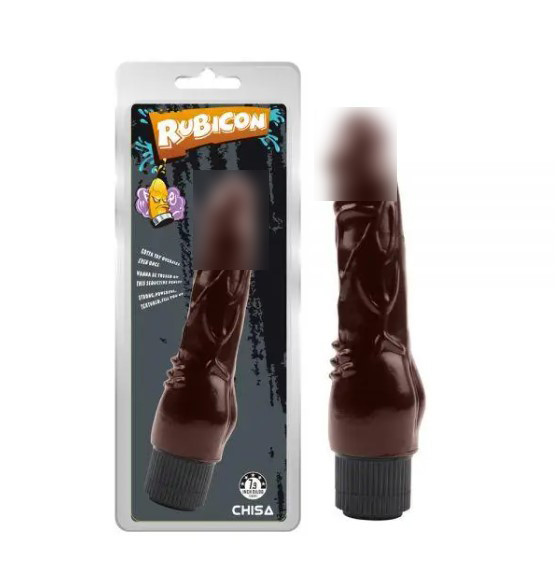 Коричневий мультишвидкісний вібратор Vibrating Naughty Cock, фото 1