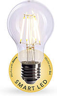 Розумна лампа розжарювання CrownLED SMART FL07_S, цоколь E27, диммінована, 6 Вт, 2700 К, теплий білий
