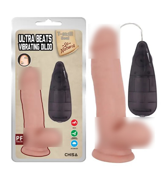Вібратор тілесний на присоску та пультом Ultra Beats Vibrating Dildo, фото 1