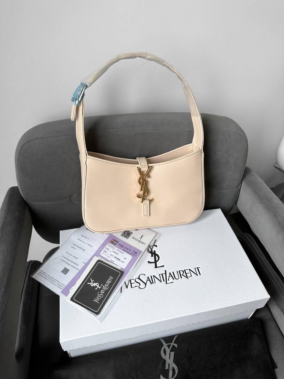 Жіноча сумка Ів Сен Лоран бежева Yves Saint Laurent Beige Hobo