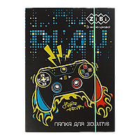 /Папка для зошитів GAMER картонна на гумці В5+ (175х240х25мм) KIDS Line