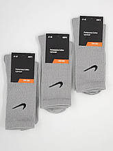Чоловічі спортивні високі демісезонні шкарпетки, однотонні стрейчеві, бавовна. Розмір 41-4412 пар в уп. сірі