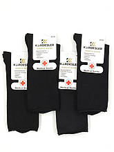 Чоловічі шкарпетки Kardesler високі для діабетиків, однотонні без резинки розмір 40-46 12 пар/уп. чорний