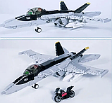 Конструктор Sluban M38-B0928 Винищувач-бомбардильник F-18, військовий літак, 682 деталі, фото 7