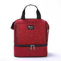 Містка термосумка Brivilas (23*16*26 см), Червона з чорними елементами