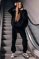 Костюм жіночий спортивний чорний Oversize Модний жіночий спортивний костюм Зручний жіночий костюм Oversize