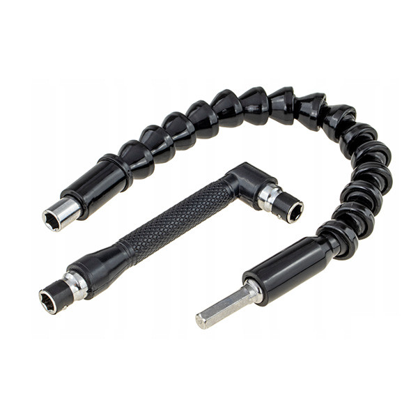 Кутова викрутка + гнучкий подовжувач 1/4" для біт Vorfal V07025