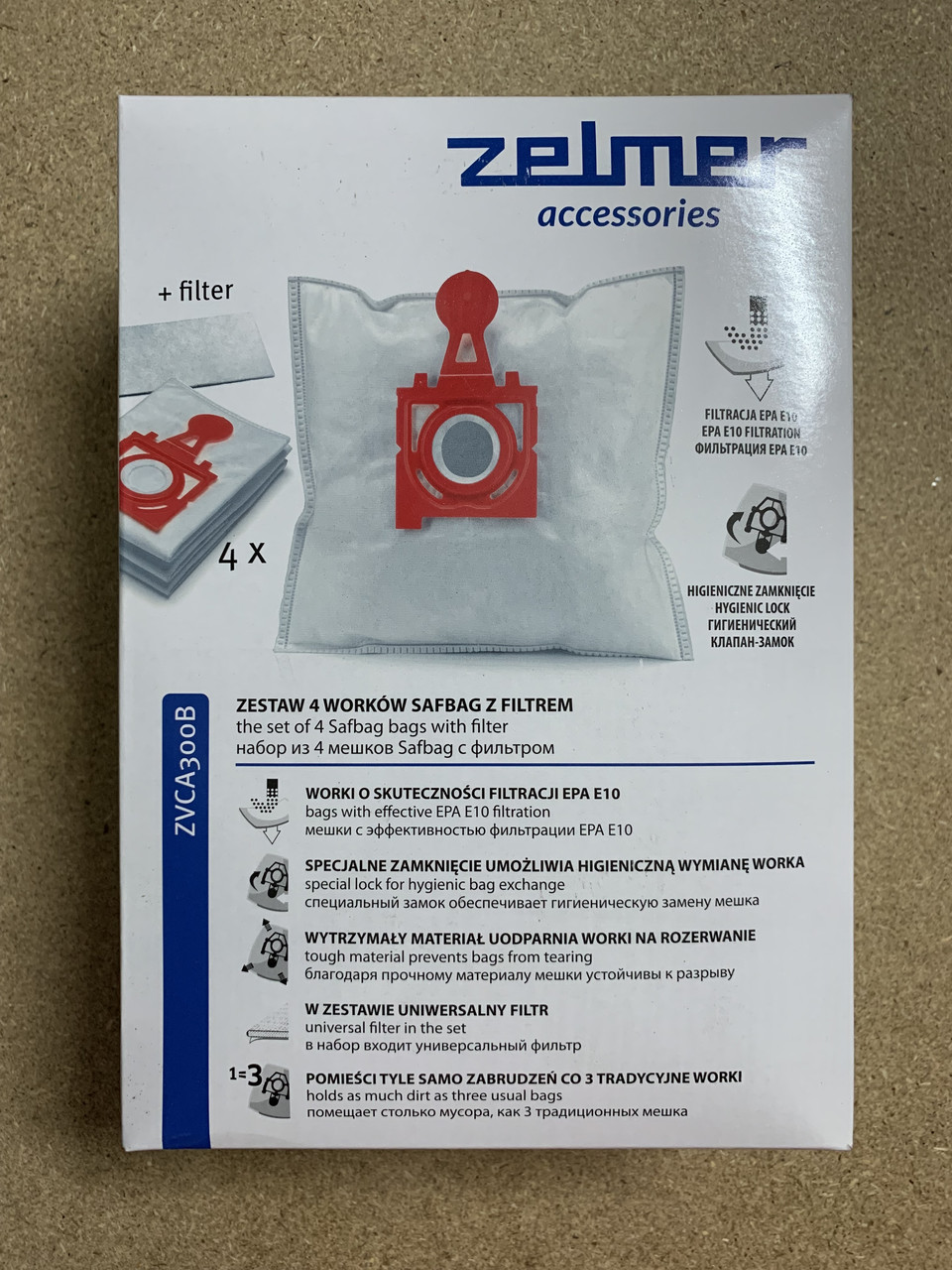 Набор мешков SAFBAG для пылесоса Zelmer 49.4200 красный ZVCA300B - фото 2 - id-p384661635
