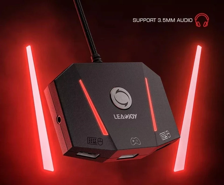 Адаптер-конвертер (HUB) LEADJOY VX AimBox для ігрової клавіатури та миші PS4/N-Switch/Xbox One, series X/S, фото 1