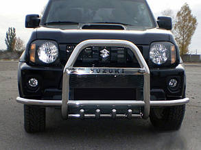 Кенгурятник з вусами QT007 (нерж) для Suzuki Jimny 1998-2018 рр