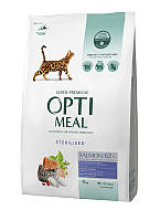 Сухой корм Optimeal Sterilised для взрослых стерилизованных кошек с лососем 4 кг
