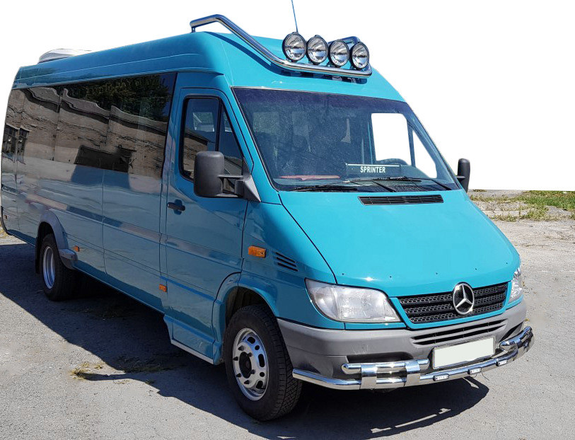 Передняя защита ST015-2 (нерж.) для Mercedes Sprinter 1995-2006 гг - фото 1 - id-p1936528373