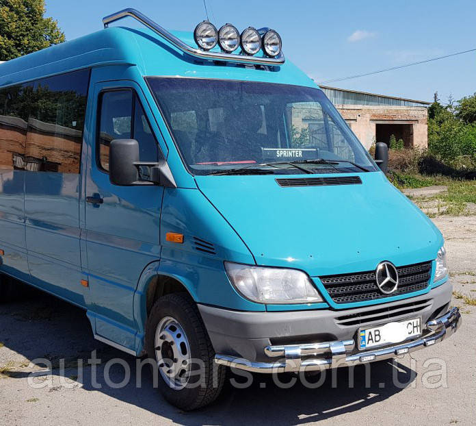 Передняя защита ST015-2 (нерж.) для Mercedes Sprinter 1995-2006 гг - фото 6 - id-p1936528373