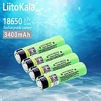 Акумулятор 18650 Liitokala Lii 34B 3400 mAh 3,7V, без захисту (промисловий), Li-Ion.з плоским контактом