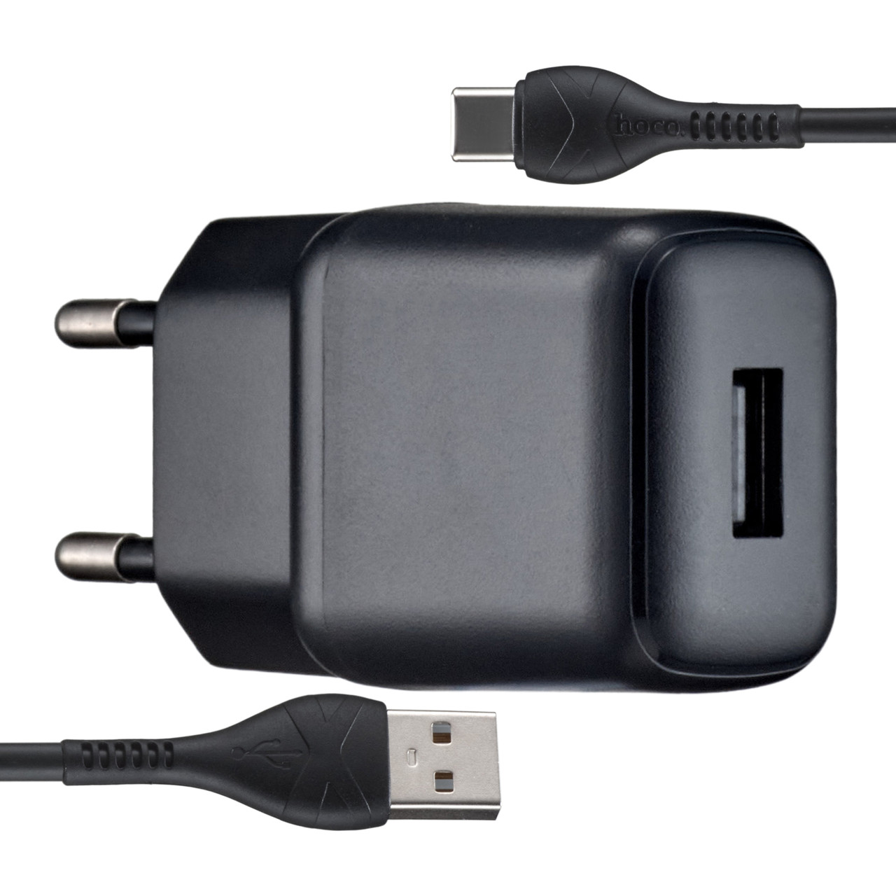 МЗП Hoco C96A single port charger set ( Type-C ) ( EU ) Black