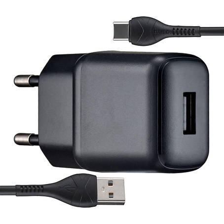 МЗП Hoco C96A single port charger set ( Type-C ) ( EU ) Black, фото 1