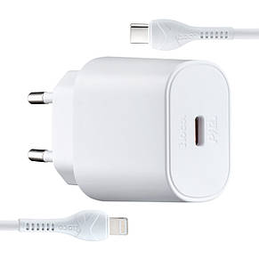 МЗП Hoco N22 Jetta PD25W charger set ( C to iP ) ( EU ) White, фото 1