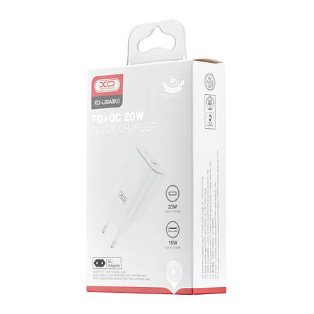 МЗП XO L90A EU PD20W + QC18W Fast charging with light White, фото 3