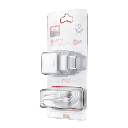 МЗП XO L99 ( EU ) 2.4A Home charger with TYPE-C cable ( NB103 ) White, фото 3