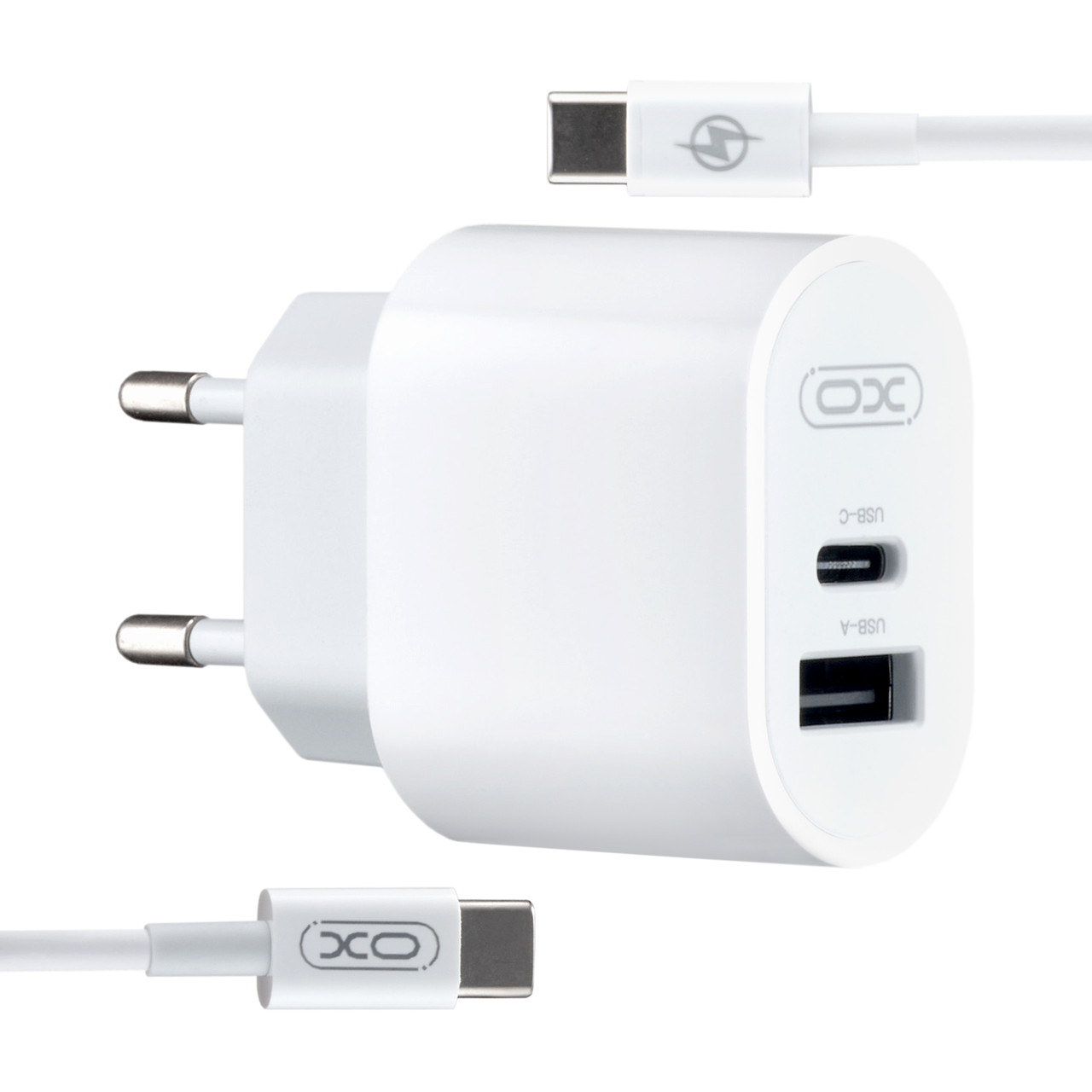 МЗП XO L97 A + C dual port Home charger with Type-c cable ( NB103 ) White