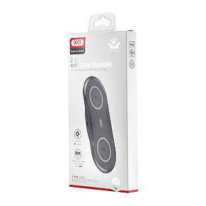БЗП XO WX025 20W 2 in 1 Desktop Wireles Charger Black, фото 3