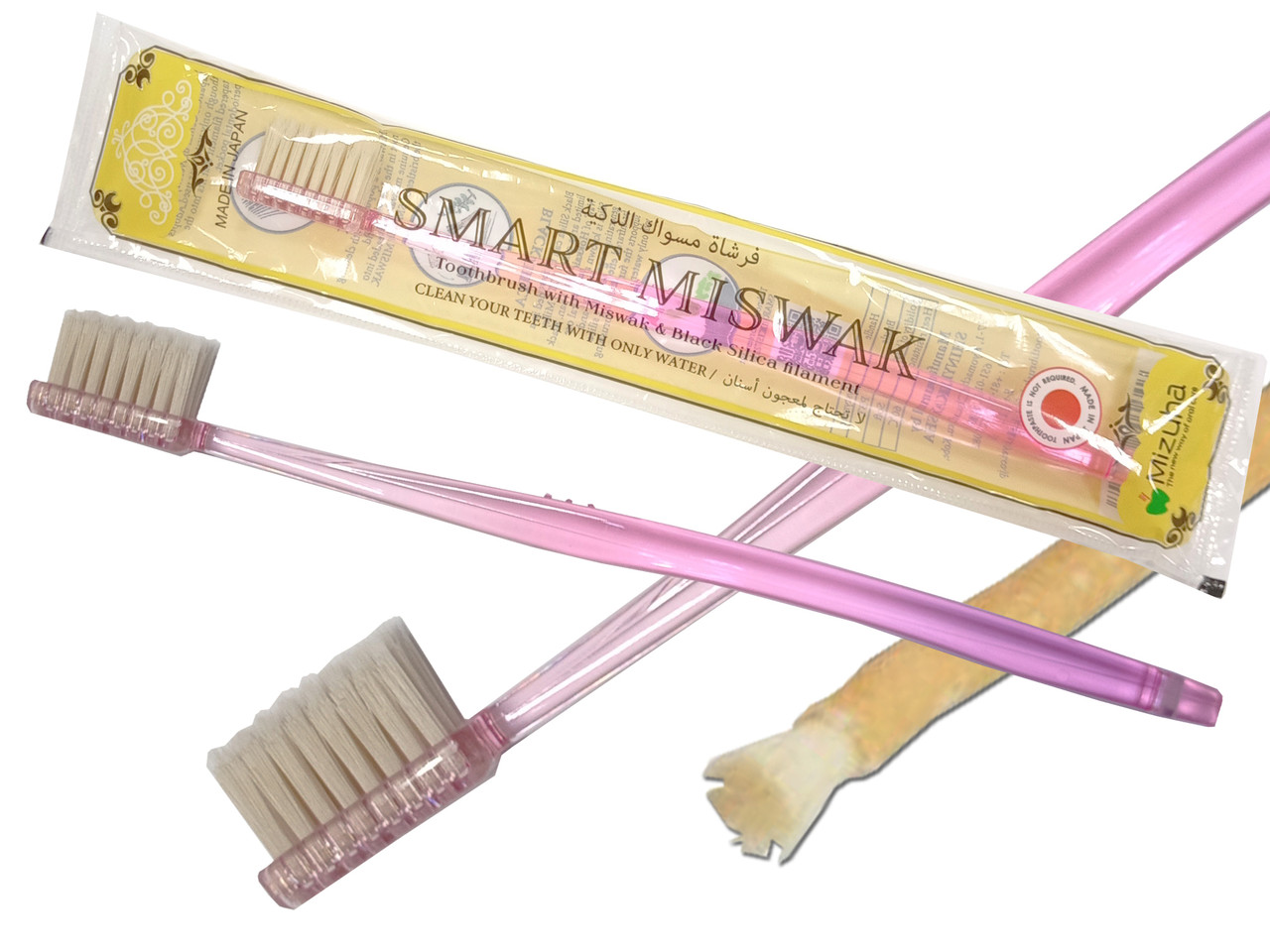 Зубна щітка Mizuha Smart Miswak з конічними щетинками, рожева