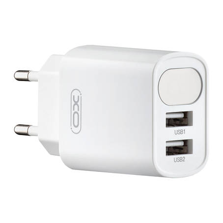 МЗП XO L95 ( EU ) Digital Display Dual USB 2.4A Home Charger White, фото 1