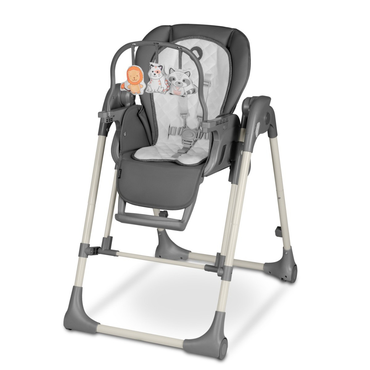 Стілець для годування з функцією гойдалки Lionelo LAURICE GREY STONE