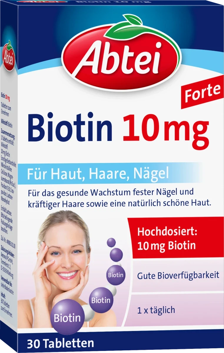 Біологічно активна добавка Abtei Biotin 10 mg, 30 шт.