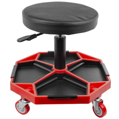 Стілець слюсарний пересувний з регулюванням висоти, поворотний 360гр.(h min-400мм, h max-540мм, Ø сидіння-300мм,, фото 1