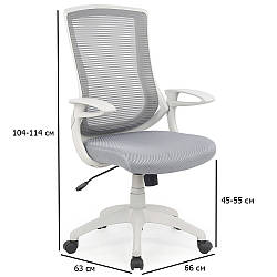 Комп'ютерне крісло до письмового столу сітка Igor світло-сіре з контурною спинкою для підлітка