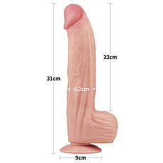 Фалоїмітатор зі знімною присоскою King Sized Sliding Skin Dual Layer Dong 12.0 | Limon, фото 3